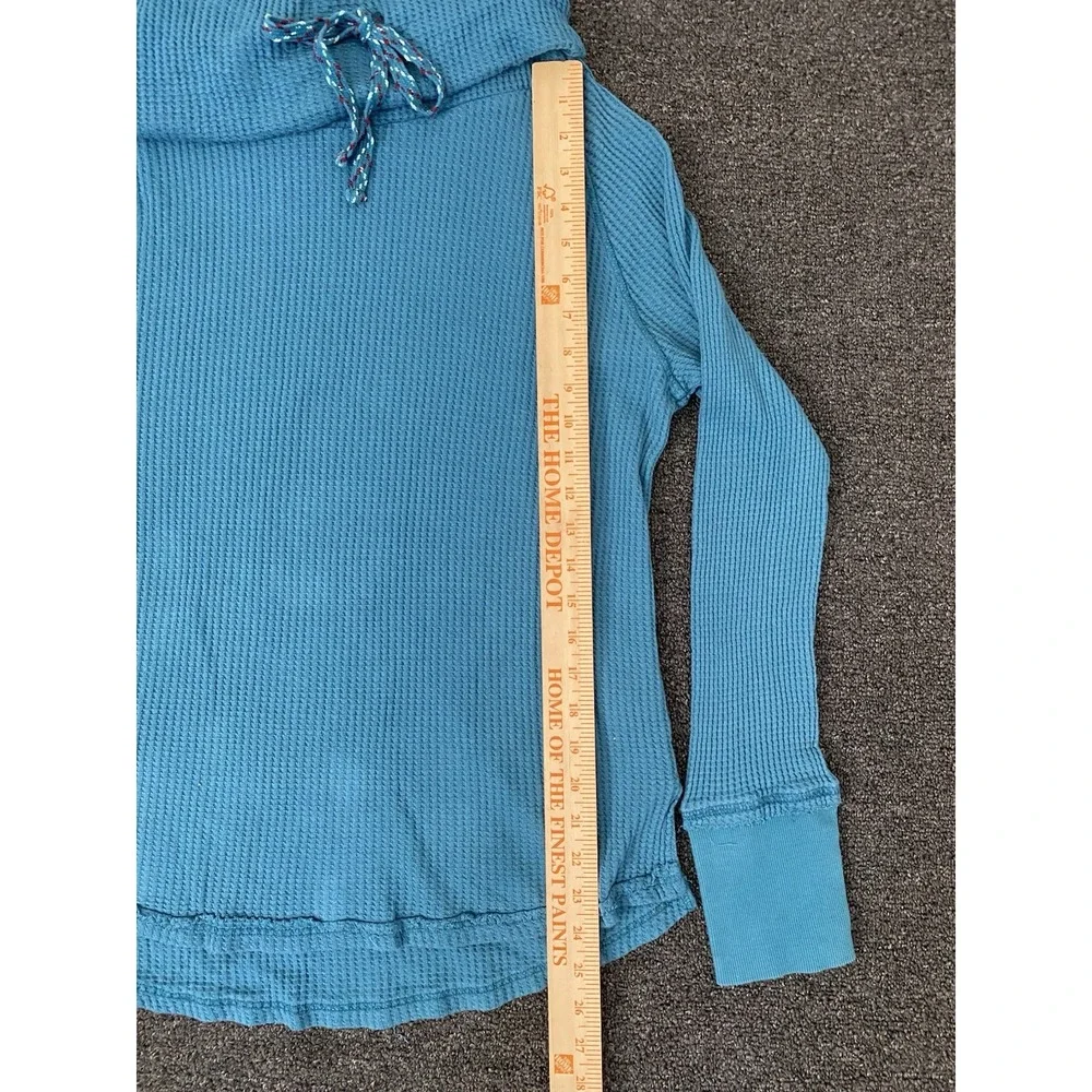 Sundance Thermal Knit Turtleneck Sweater Blue‎ Womens Size Large Pullover Boho